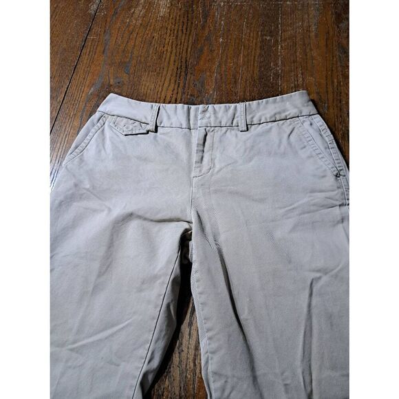 Size 8 Eddie Bauer Mercer Fit Cotton Tan Khaki Pants with Pockets Belt Loops - Picture 2 of 6